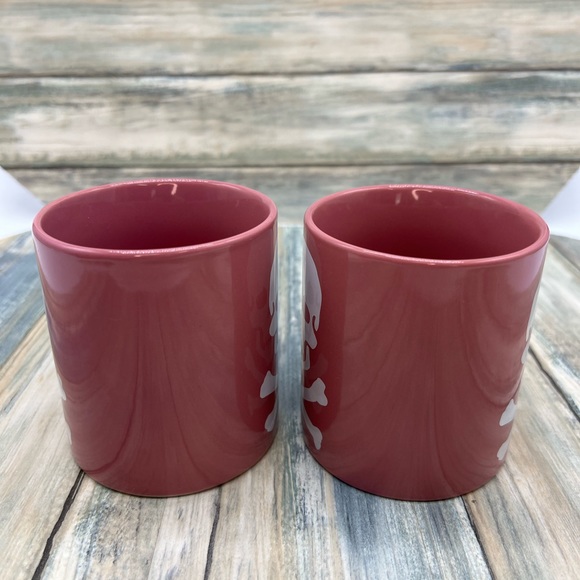 ⭐️2 Fun Factory Waechtersbach Germany pink mug skull & cross bones design set 1 - Picture 2 of 8